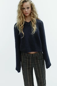 WOOL AND ALPACA BLEND JUMPER WITH V-NECK