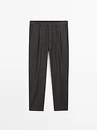 Herringbone wool blend trousers - LIMITED