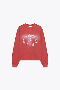 WASHED EFFECT TEXT SWEATSHIRT