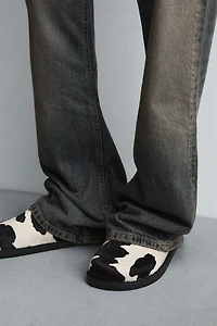 COWHIDE LEATHER CLOGS