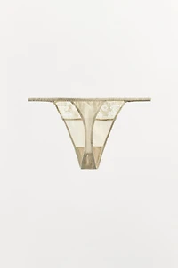 100% SILK LACE THONG