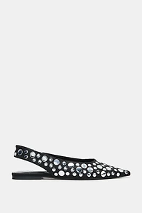 STUDDED SLINGBACK FLATS