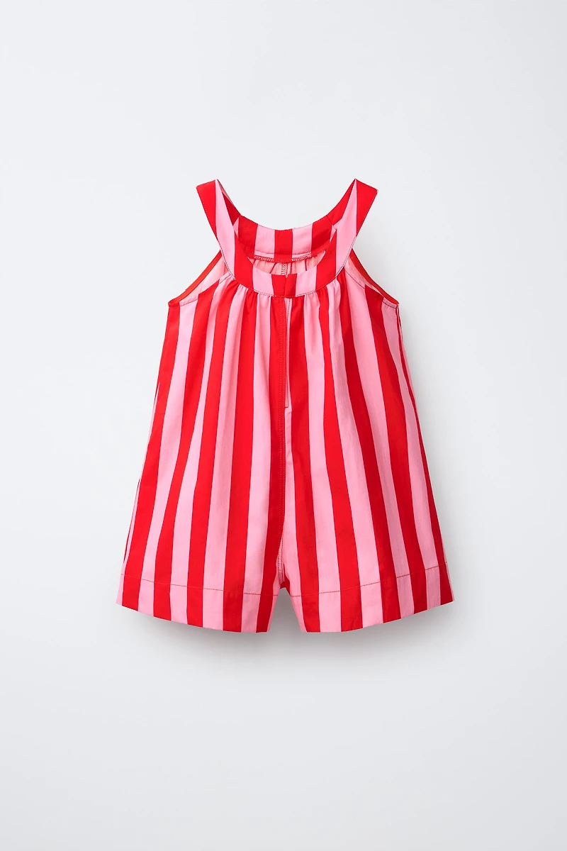 STRIPED SHORT JUMPSUIT