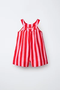STRIPED SHORT JUMPSUIT