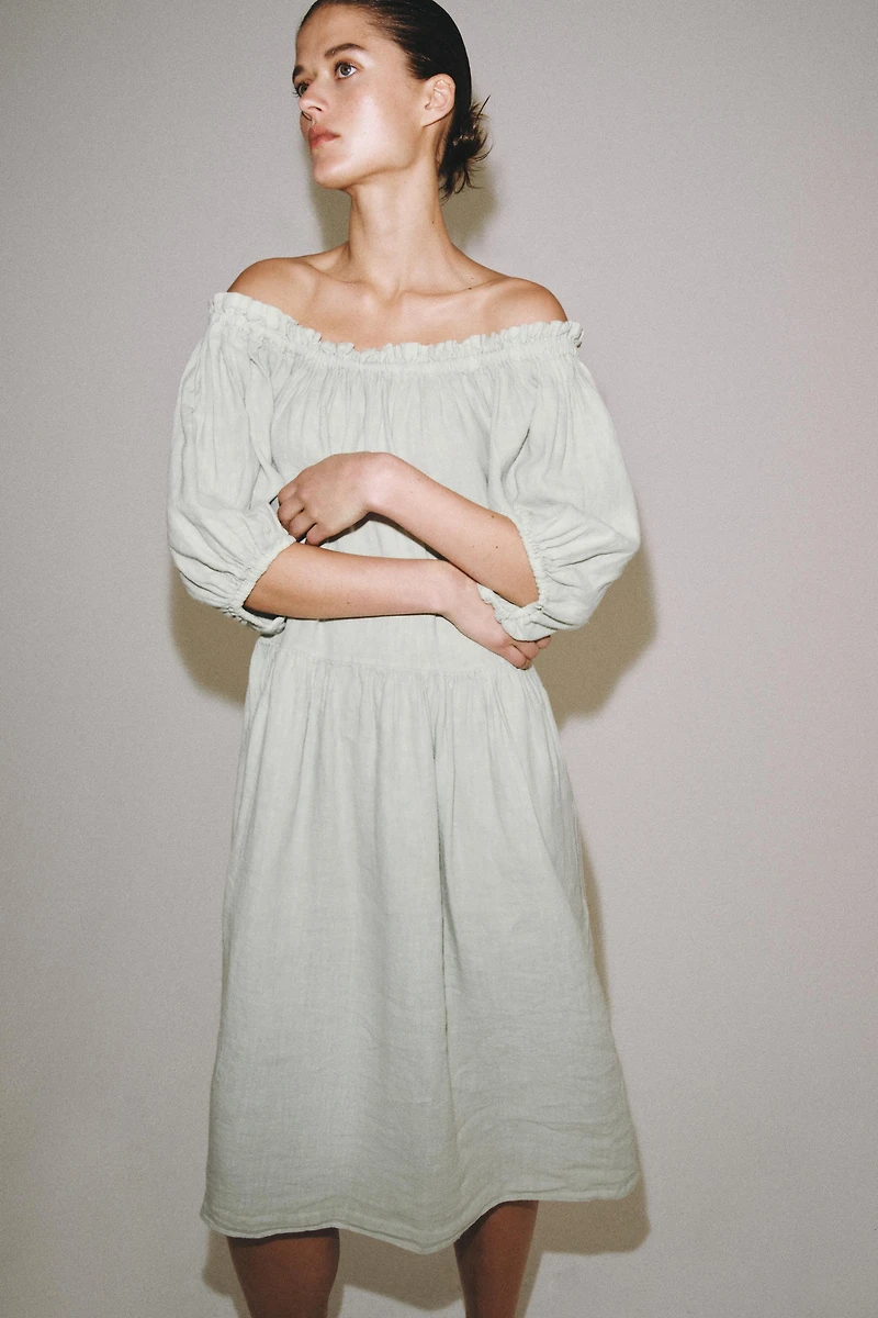 ZW COLLECTION 100% LINEN MIDI DRESS