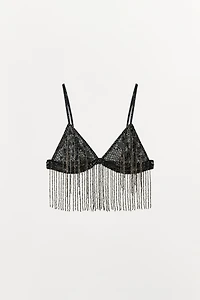 BEADED FRINGE BRA