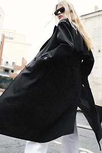 LONG BELTED WATER REPELLENT WINDPROOF TRENCH COAT