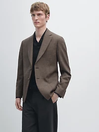 Blazer tailored laine carreaux