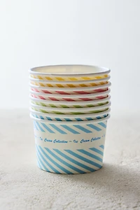 LOT POTS À GLACE RAYURES (LOT DE 8)