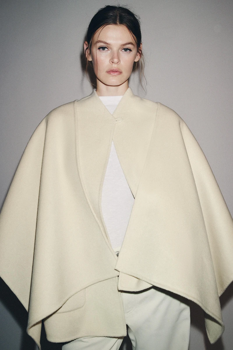 ZW COLLECTION WOOL BLEND CAPE COAT