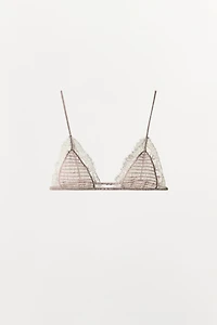 TEXTURED LACE TRIANGLE BRALETTE