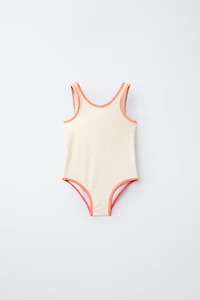 MAILLOT DE BAIN SEERSUCKER LISERÉS CONTRASTÉS 6-14 ANS