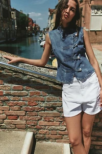 Z1975 FROG CLASP DENIM TOP