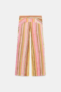 STRIPED WIDE LEG PANTS