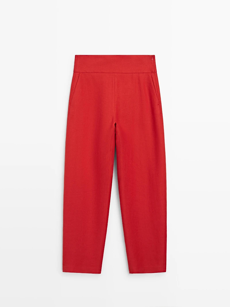Voluminous linen trousers
