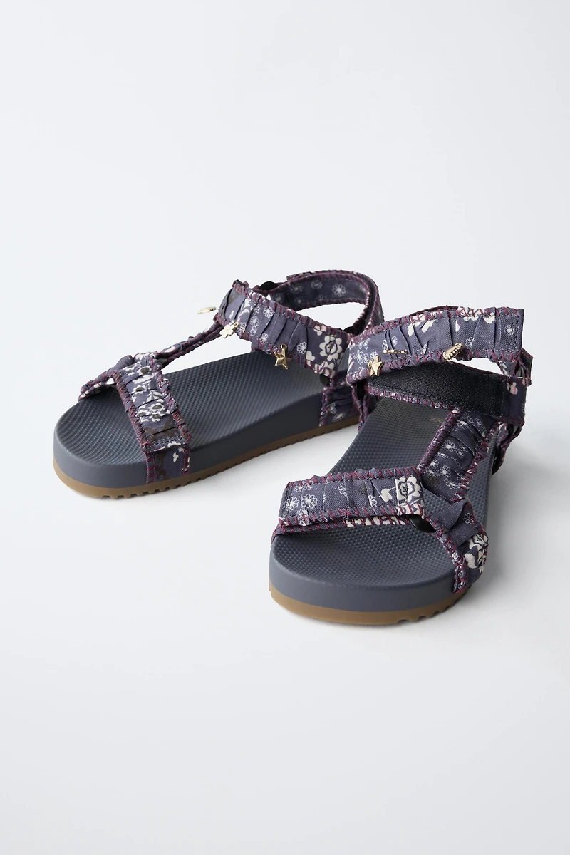 FLORAL TECHNICAL SANDALS