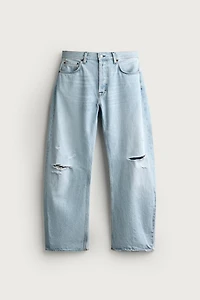 RIPPED BARREL FIT JEANS