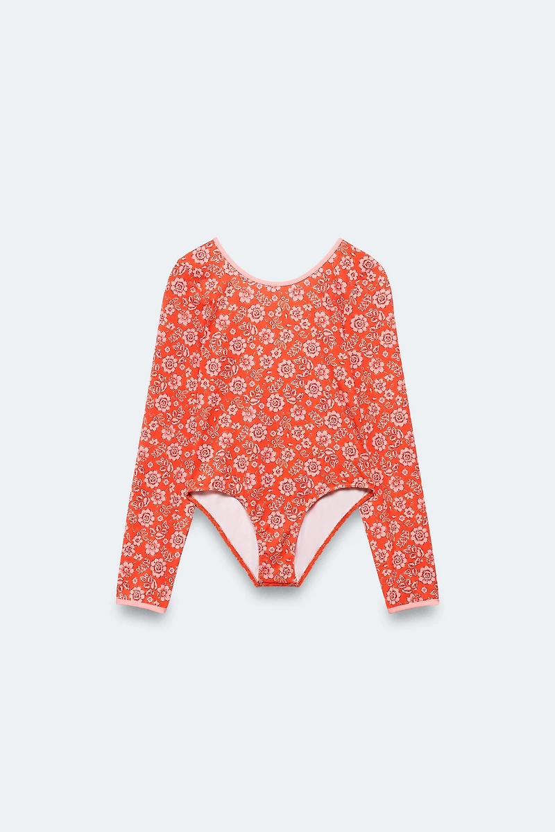 4-14 YEARS/ LONG SLEEVE FLORAL SWIMSUIT LIMITED EDITION