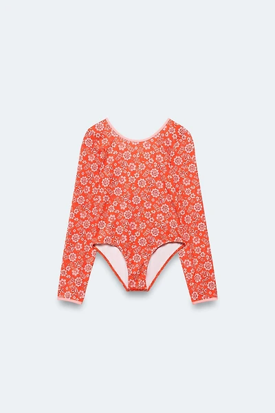4-14 YEARS/ LONG SLEEVE FLORAL SWIMSUIT LIMITED EDITION