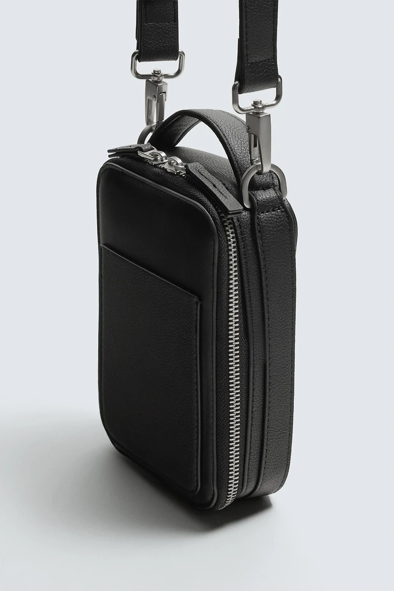 TEXTURED VERTICAL CROSSBODY BAG