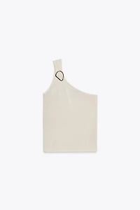 TOP EN MAILLE ASYMÉTRIQUE DÉCOR