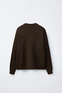 KNIT JUMPER WITH EMBROIDERED REINDEER