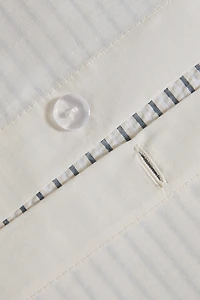 SEERSUCKER STRIPED DUVET COVER WITH PIPING