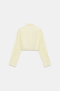 STRIPED POPLIN CROPPED SHIRT