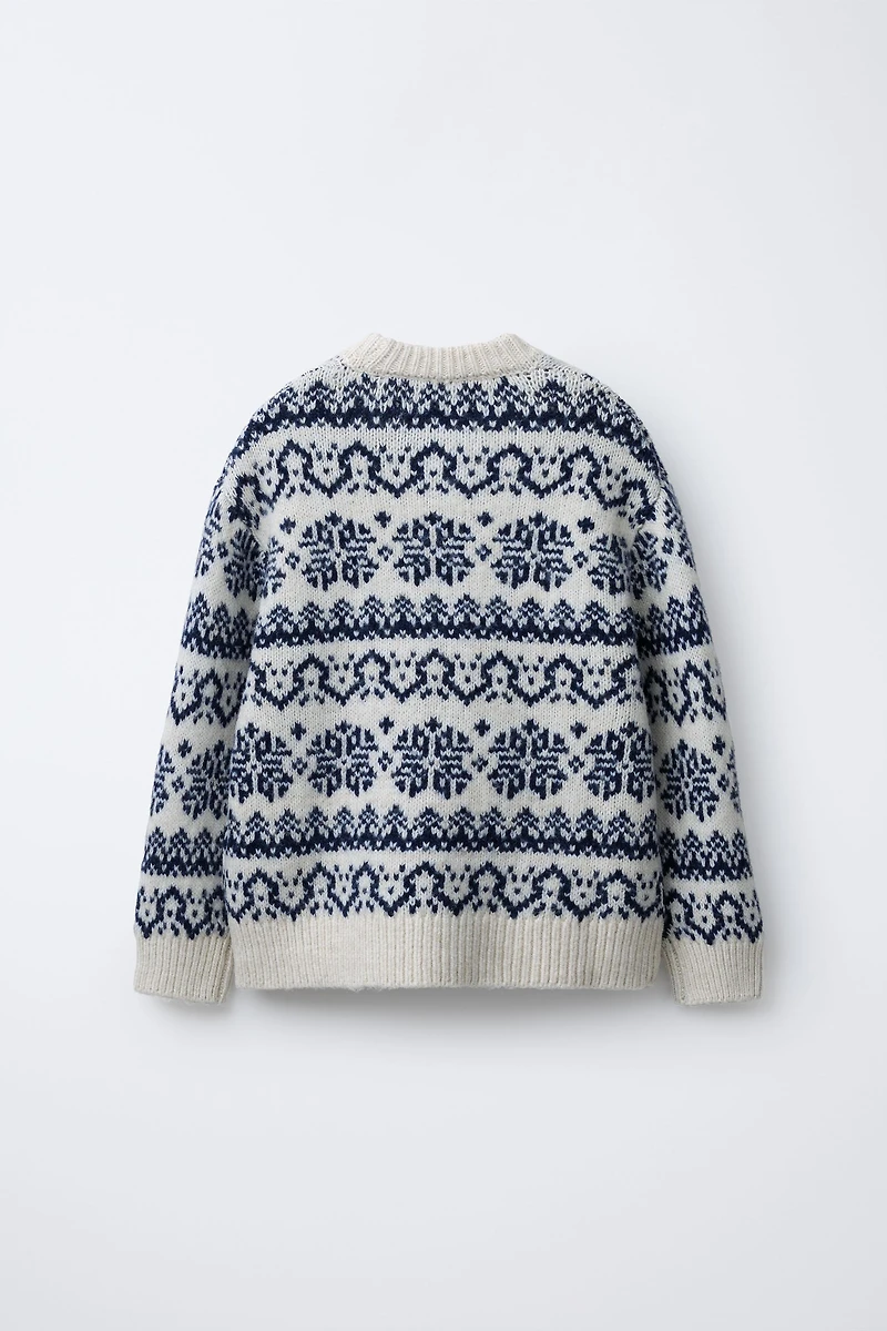 PRINTED WOOL BLEND JUMPER
