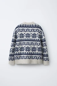 PRINTED WOOL BLEND JUMPER