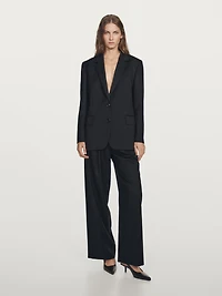 Pantalon plissé 100 % laine extra-fine