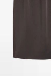 100% silk straight midi skirt