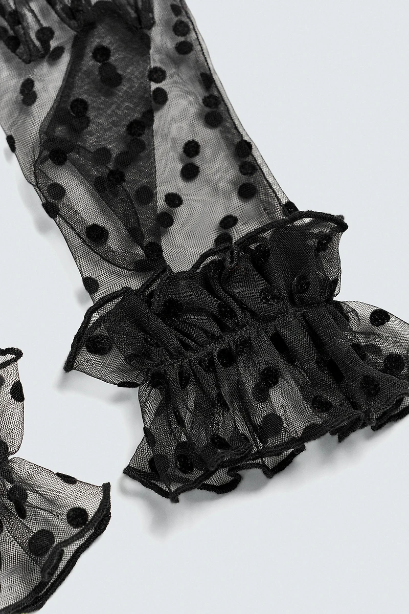 SEMI-SHEER POLKA DOT GLOVES HARRY LAMBERT FOR ZARA X DISNEY
