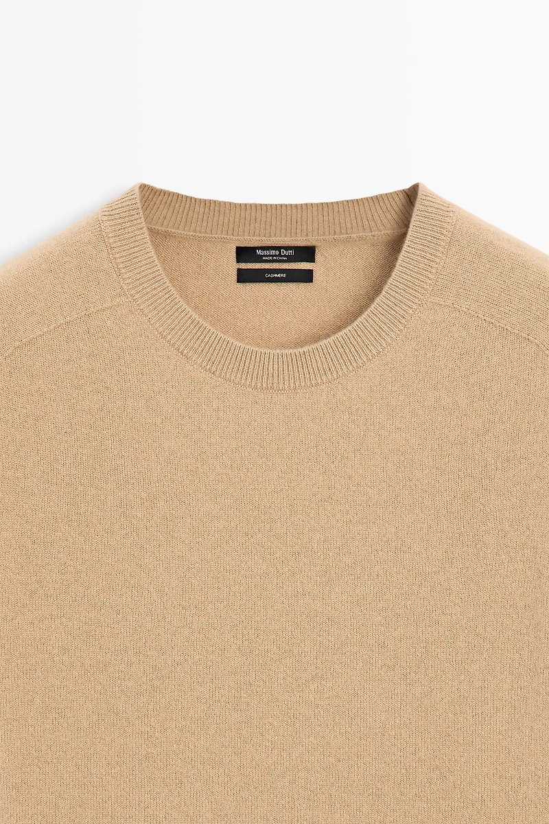 100% cashmere short sleeve knit sweater