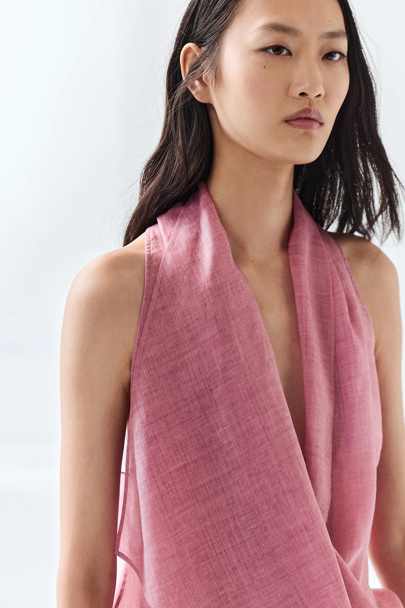 Draped crossover top