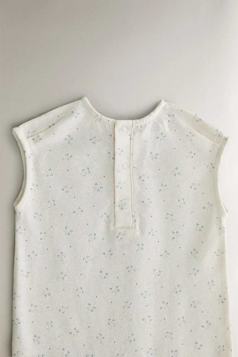 CHILDREN'S FLORAL PRINT FOOTED ROMPER