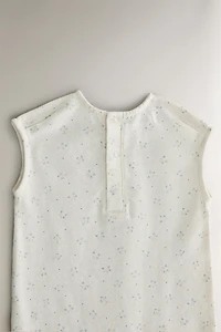 CHILDREN'S FLORAL PRINT FOOTED ROMPER