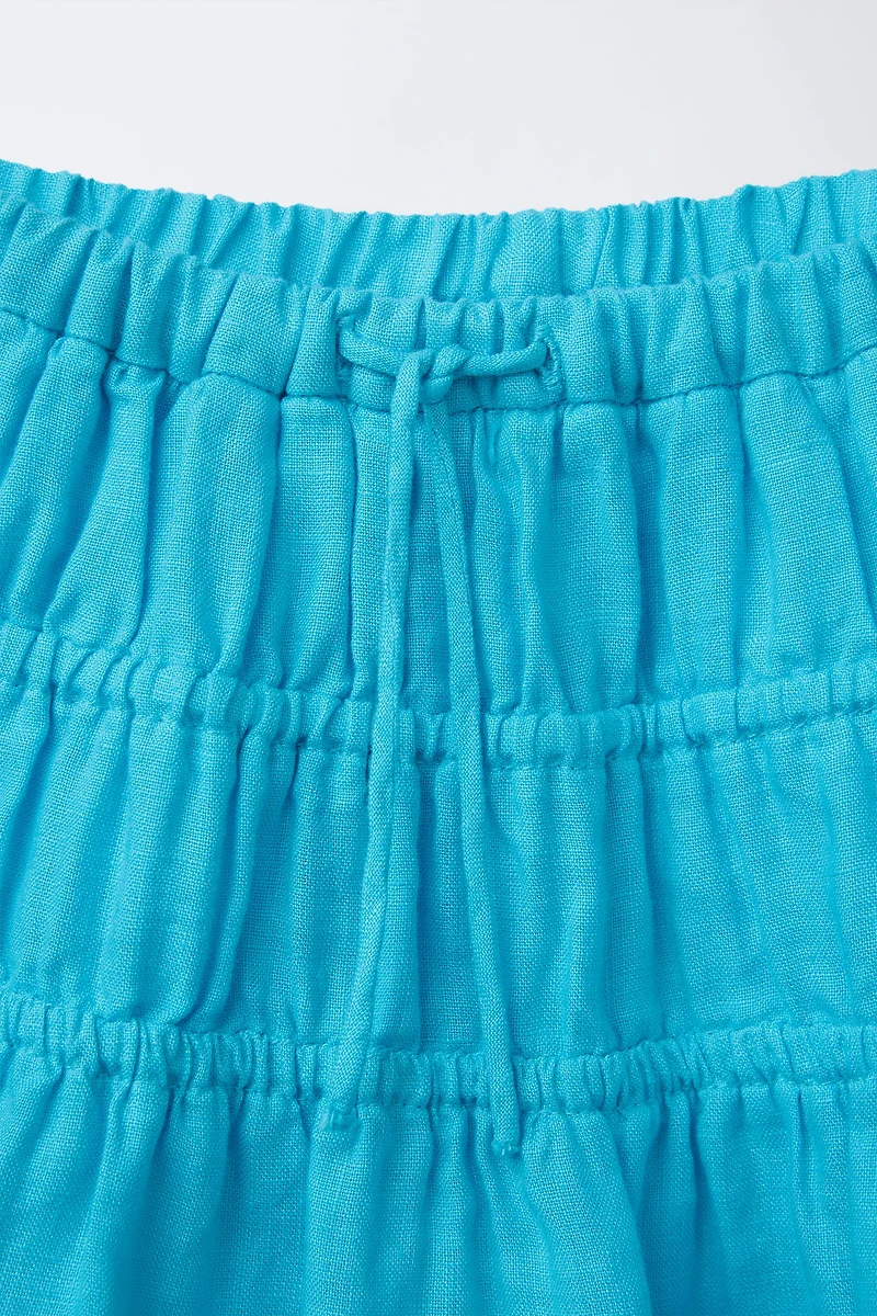 100% LINEN FLOUNCE SKORT