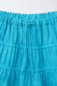 100% LINEN FLOUNCE SKORT