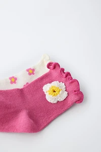 TWO-PACK OF SHORT FLORAL SOCKS