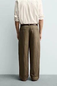 TIE-DYE PRINT PLEATED PANTS