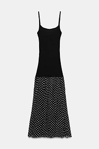 ROBE LONGUE BIMATIÈRE À POIS