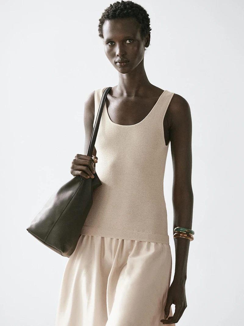 Robe bi-matière à bretelles