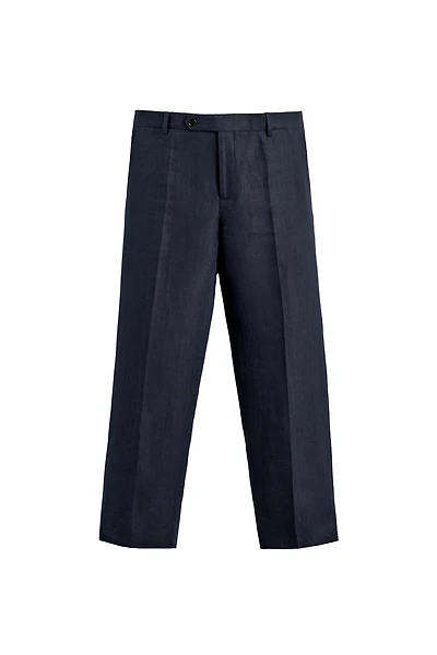 PANTALON DE COSTUME CHEVRON 100% LIN