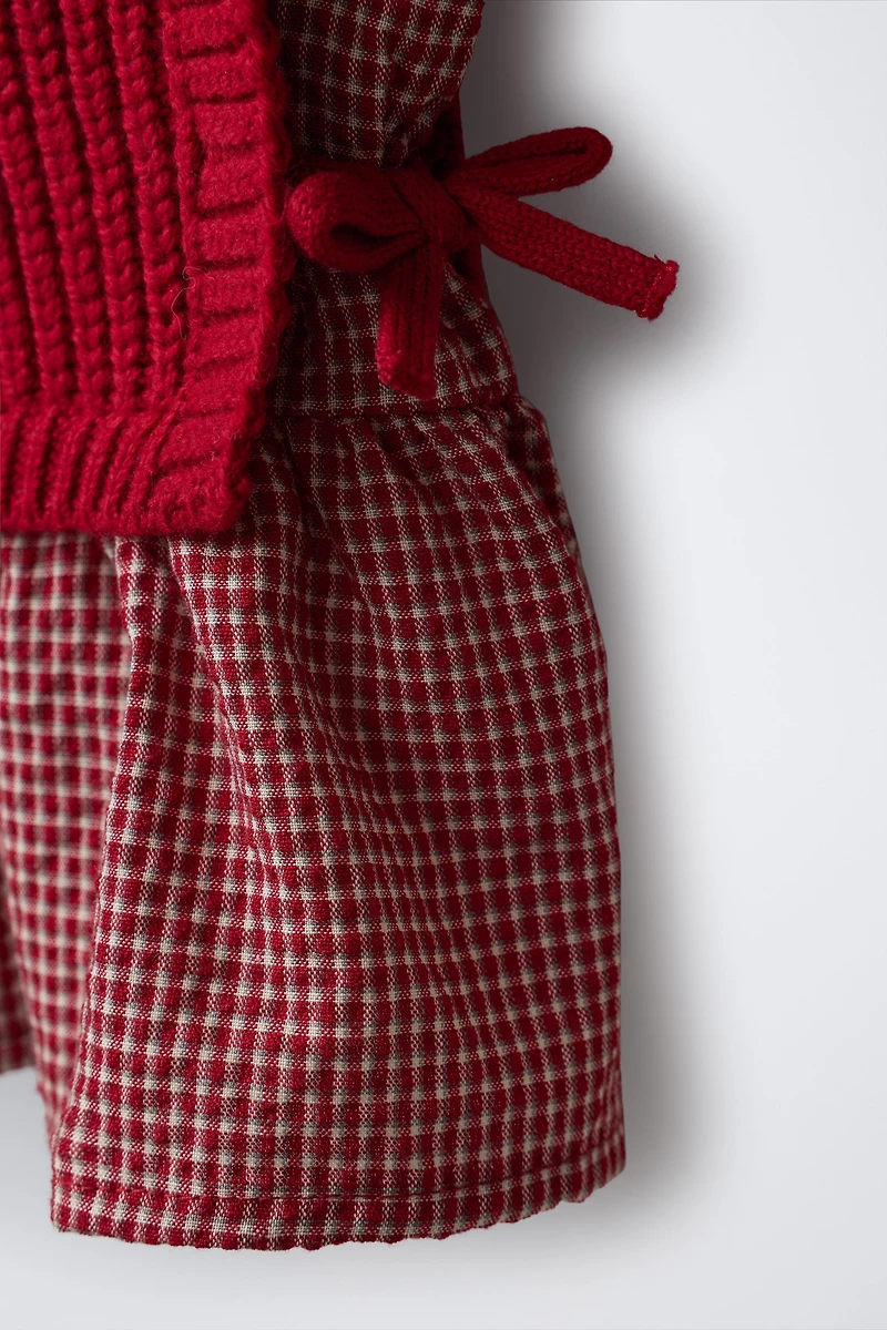 KNIT VEST WITH WOOL AND EMBROIDERED SHIRT