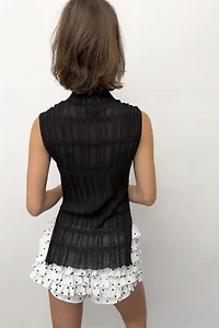GATHERED KNIT TOP