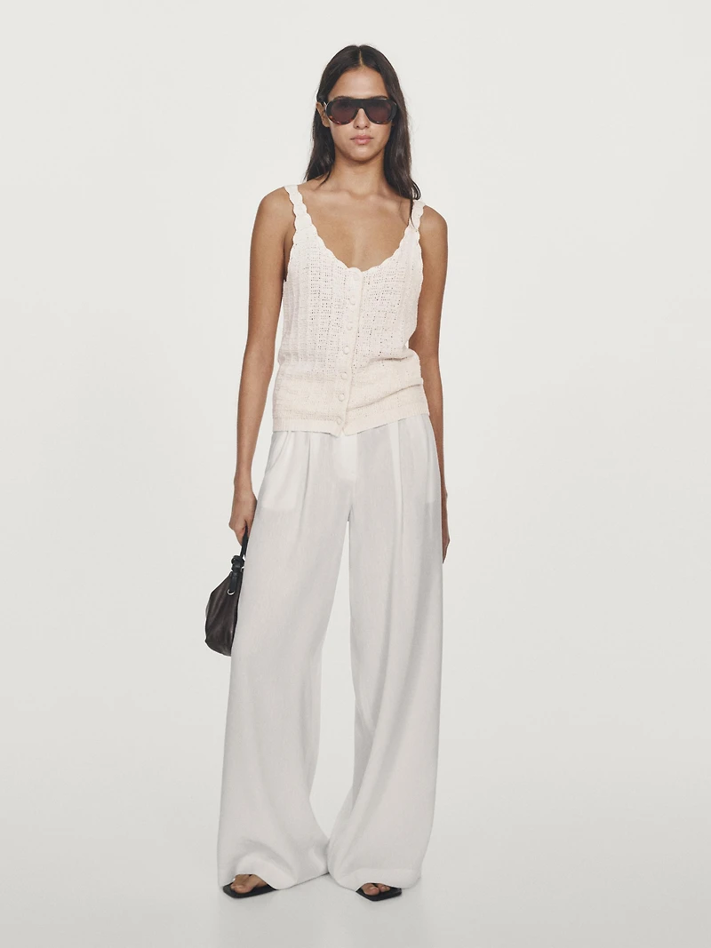 Crochet top with button details