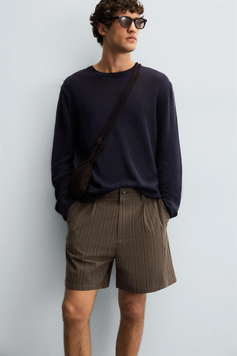 STRIPED REGULAR FIT SHORTS