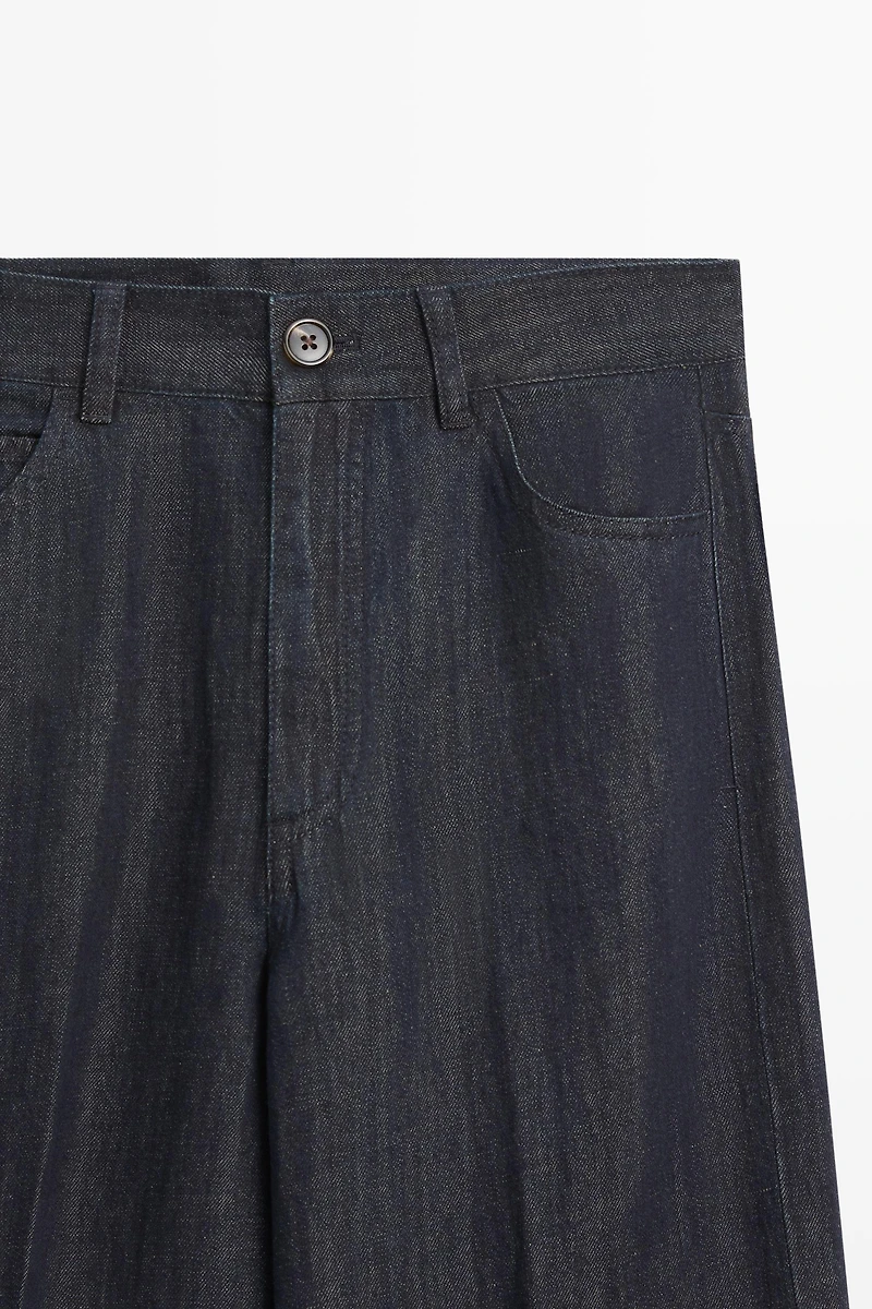 High-waist palazzo denim pants co-ord