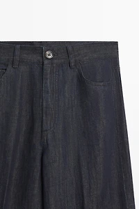 High-waist palazzo denim pants co-ord
